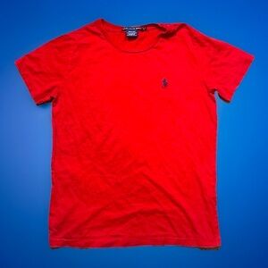 Polo Ralph Lauren Boys Classic Cotton Logo Crew Neck T-shirt Red Kids Large